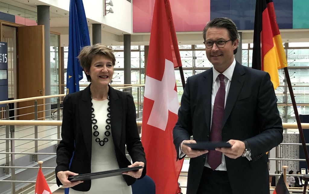 La conseillère fédérale Simonetta Sommaruga au moment de la signature de la déclaration