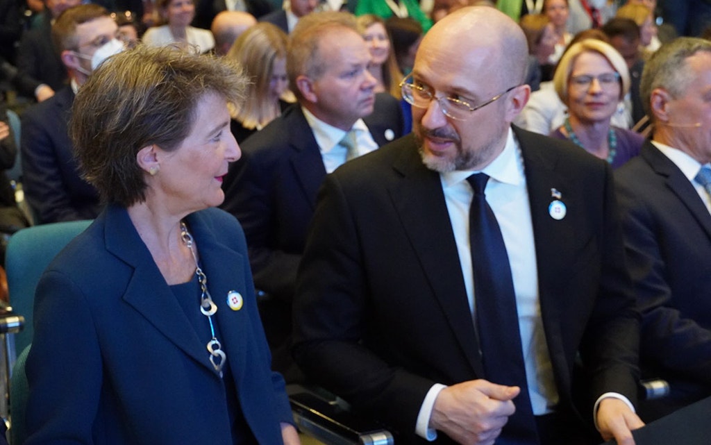 Bundesrätin Simonetta Sommaruga und Denys Schmyhal, Ministerpräsident der Ukraine