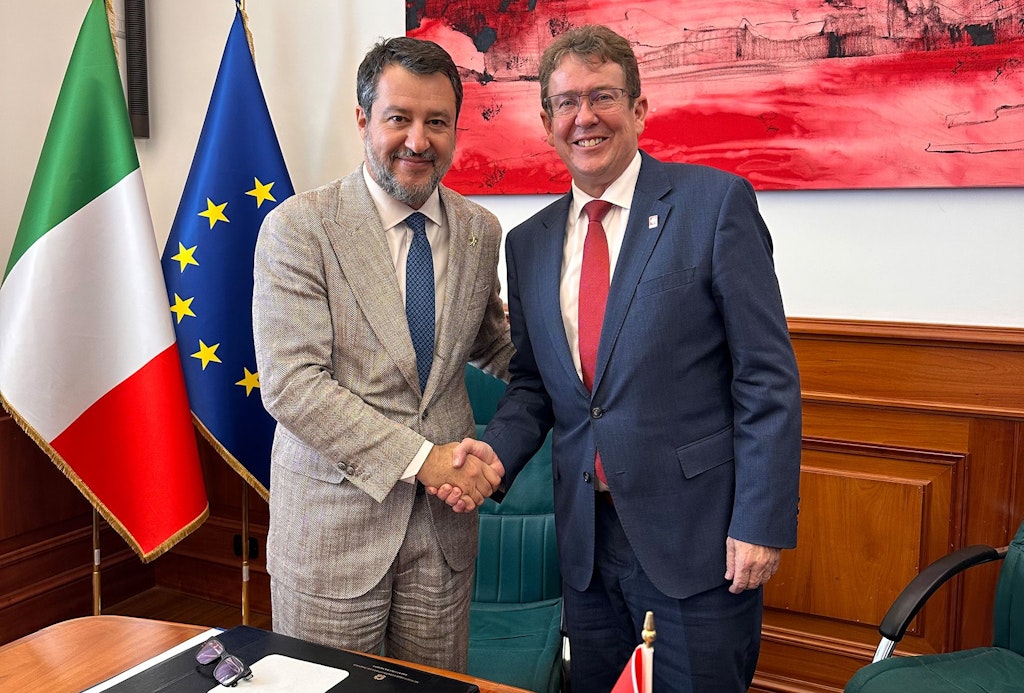 Bundesrat Albert Rösti und Matteo Salvini, Minister für Infrastruktur und Verkehr