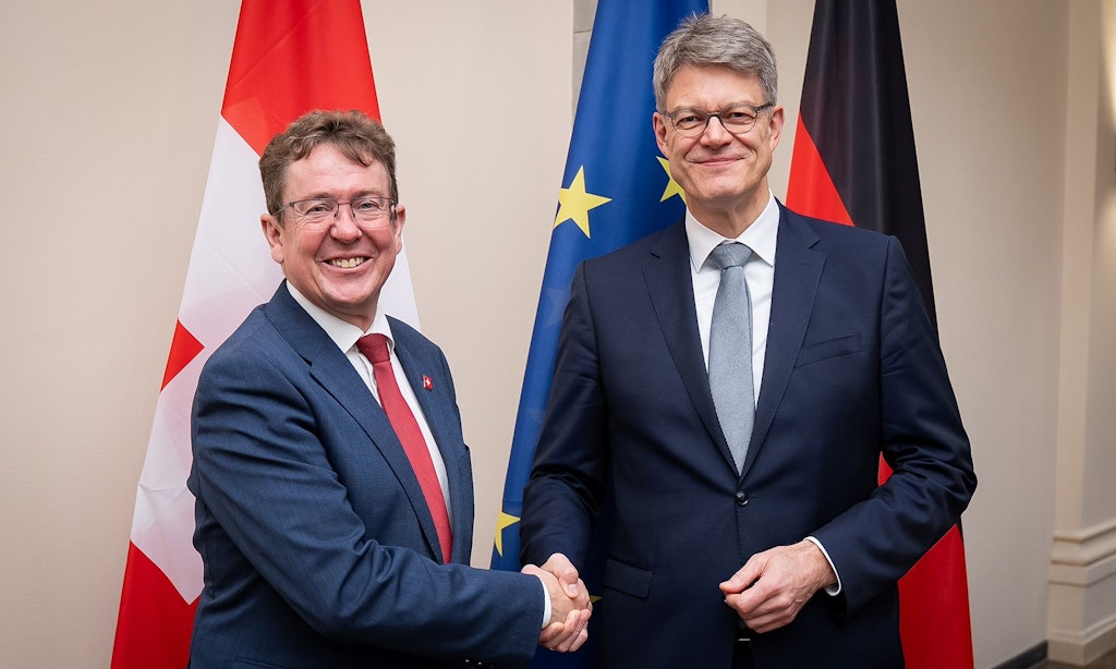 Bundesrat Albert Rösti und Patrick Schnieder, Bundesminister für Verkehr