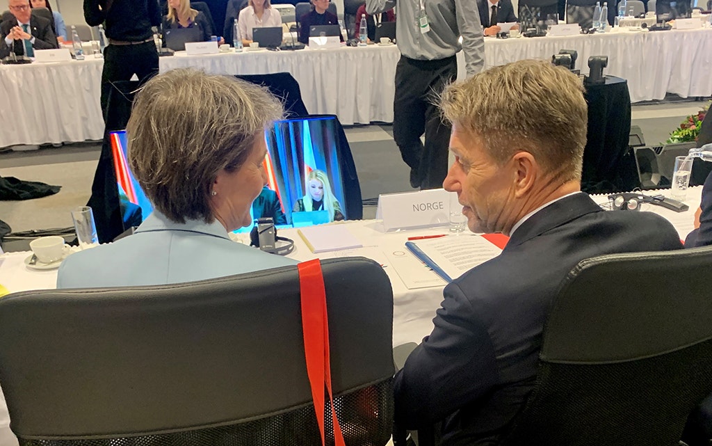 Bundesrätin Simonetta Sommaruga mit dem norwegischen Energieminister Terje Aasland