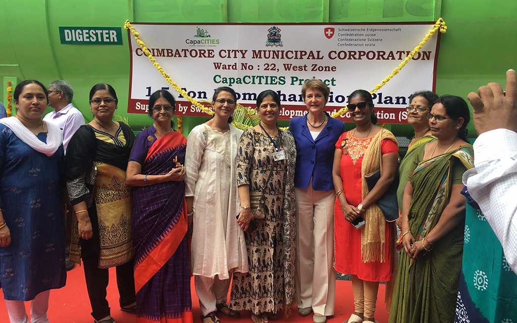Biogas plant in Coimbatore (CapaCITIES) supported by Switzerland: Official handover to the city