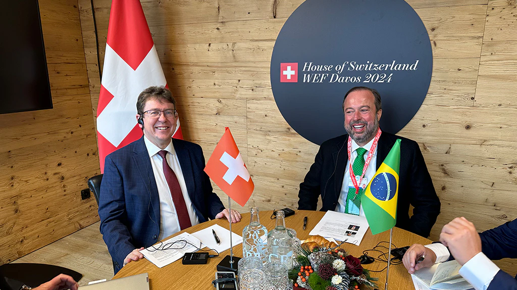 Federal Councillor Albert Rösti and Brazilian Energy Minister Alexandre Silveira de Oliveira 