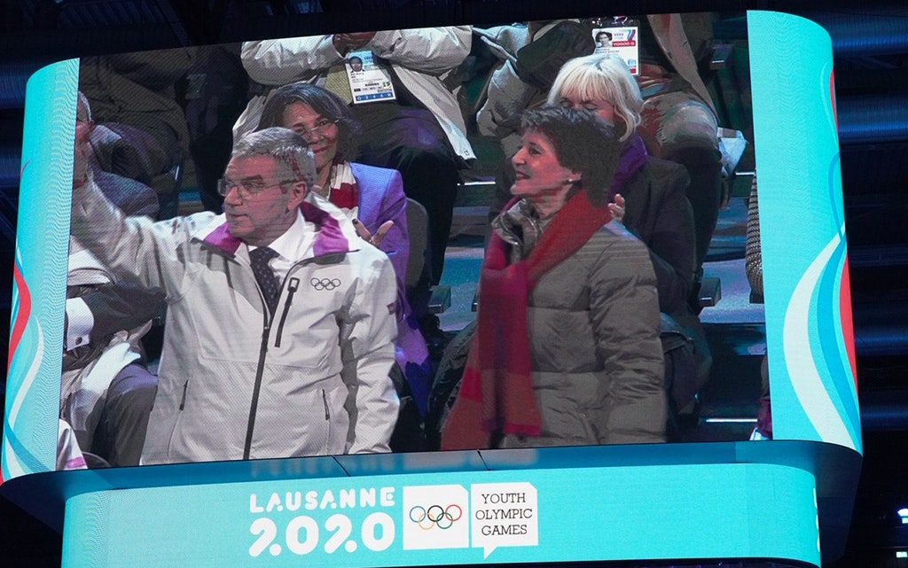La présidente de la Confédération Simonetta Sommaruga et Thomas Bach, président du Comité international olympique