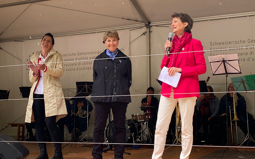 La conseillère fédérale Sommaruga lors de son discours au Grütli