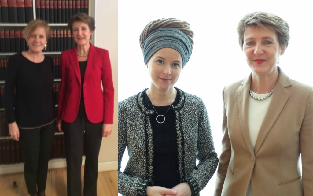 La conseillère fédérale Simonetta Sommaruga, la ministre danoise de la culture, Mette Bock (à gauche) et la ministre suédoise de la culture et de la démocratie, Amanda Lind