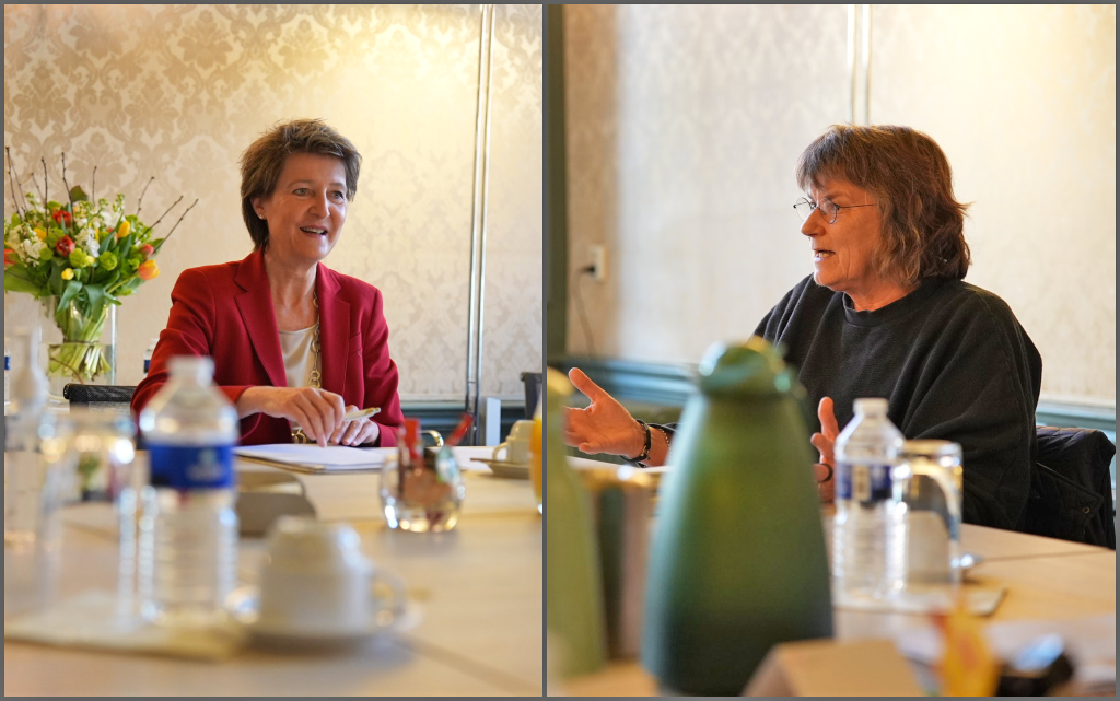 La consigliera federale Simonetta Sommaruga e Coby van der Linde, direttrice del Clingendael International Energy Program
