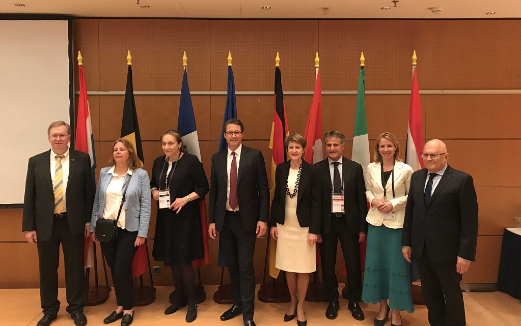 La consigliera federale Simonetta Sommaruga durante l'incontro con i rappresentanti dei Paesi del corridoio ferroviario